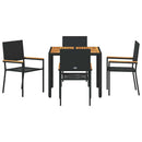 Have Spisebordssæt 5 pcs Sort polyrattan