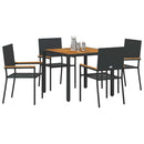 Have Spisebordssæt 5 pcs Sort polyrattan