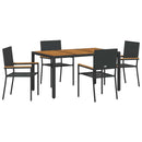 Have Spisebordssæt 5 pcs Sort polyrattan