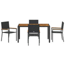 Have Spisebordssæt 5 pcs Sort polyrattan