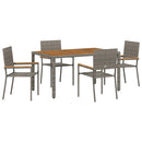 Have Spisebordssæt 5 pcs Grå polyrattan
