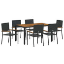 Have Spisebordssæt 7 pcs Sort polyrattan