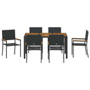 Have Spisebordssæt 7 pcs Sort polyrattan