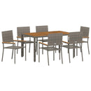 Have Spisebordssæt 7 pcs Grå polyrattan