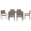 Have Spisebordssæt 7 pcs Grå polyrattan