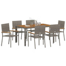 Have Spisebordssæt 7 pcs Grå polyrattan