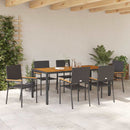Have Spisebordssæt 7 pcs Sort polyrattan
