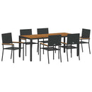 Have Spisebordssæt 7 pcs Sort polyrattan