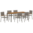 Have Spisebordssæt 7 pcs Grå polyrattan