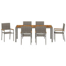 Have Spisebordssæt 7 pcs Grå polyrattan