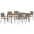Have Spisebordssæt 7 pcs Grå polyrattan