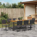 Have Spisebordssæt 9 pcs Sort polyrattan