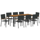 Have Spisebordssæt 9 pcs Sort polyrattan
