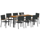 Have Spisebordssæt 9 pcs Sort polyrattan