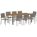 Have Spisebordssæt 9 pcs Grå polyrattan