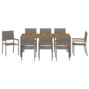 Have Spisebordssæt 9 pcs Grå polyrattan