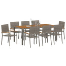 Have Spisebordssæt 9 pcs Grå polyrattan