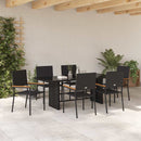Have Spisebordssæt 7 pcs Sort polyrattan