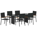 Have Spisebordssæt 7 pcs Sort polyrattan