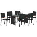 Have Spisebordssæt 7 pcs Sort polyrattan