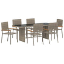 Have Spisebordssæt 7 pcs Grå polyrattan