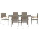 Have Spisebordssæt 7 pcs Grå polyrattan