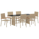 Have Spisebordssæt 7 stk. Beige polyrattan
