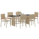 Have Spisebordssæt 7 stk. Beige polyrattan