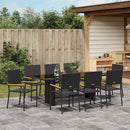 Have Spisebordssæt 9 pcs Sort polyrattan