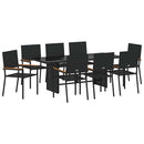 Have Spisebordssæt 9 pcs Sort polyrattan