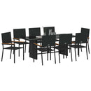 Have Spisebordssæt 9 pcs Sort polyrattan