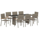 Have Spisebordssæt 9 pcs Grå polyrattan