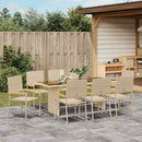 Have Spisebordssæt 9 pcs Beige polyrattan