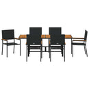 Have Spisebordssæt 7 pcs Sort polyrattan