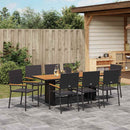 Have Spisebordssæt 9 pcs Sort polyrattan