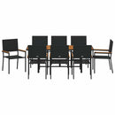 Have Spisebordssæt 9 pcs Sort polyrattan