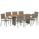 Have Spisebordssæt 9 pcs Grå polyrattan