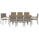 Have Spisebordssæt 9 pcs Grå polyrattan