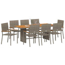 Have Spisebordssæt 9 pcs Grå polyrattan