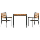 Have Spisebordssæt 3 pcs Sort og Brunt polyrattan