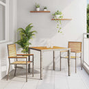 Have Spisebordssæt 3 pcs Grå og Brun polyrattan