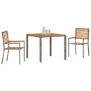 Have Spisebordssæt 3 pcs Grå og Brun polyrattan