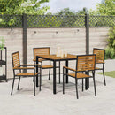 Have Spisebordssæt 5 pcs Sort og Brunt polyrattan
