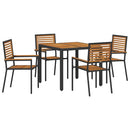 Have Spisebordssæt 5 pcs Sort og Brunt polyrattan