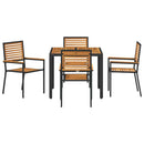 Have Spisebordssæt 5 pcs Sort og Brunt polyrattan