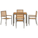 Have Spisebordssæt 5 pcs Grå og Brun polyrattan