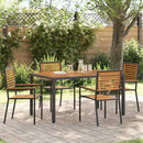 Have Spisebordssæt 5 pcs Sort og Brunt polyrattan