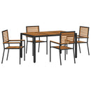 Have Spisebordssæt 5 pcs Sort og Brunt polyrattan