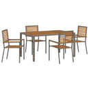 Have Spisebordssæt 5 pcs Grå og Brun polyrattan