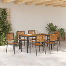 Have Spisebordssæt 7 pcs Sort og Brunt polyrattan